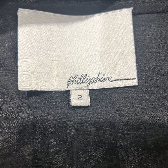 3.1 Philip Lim Black Silk Blend Burnout Tunic Top. 2 - Picture 6 of 7
